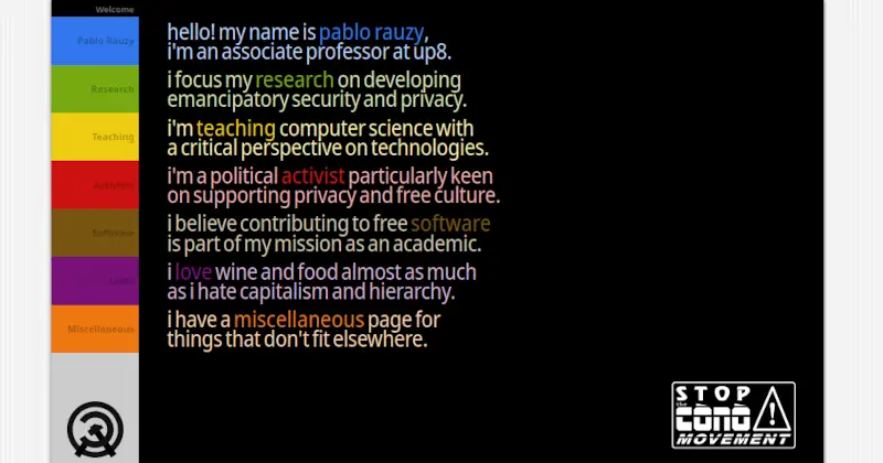 Previous design of my personal website